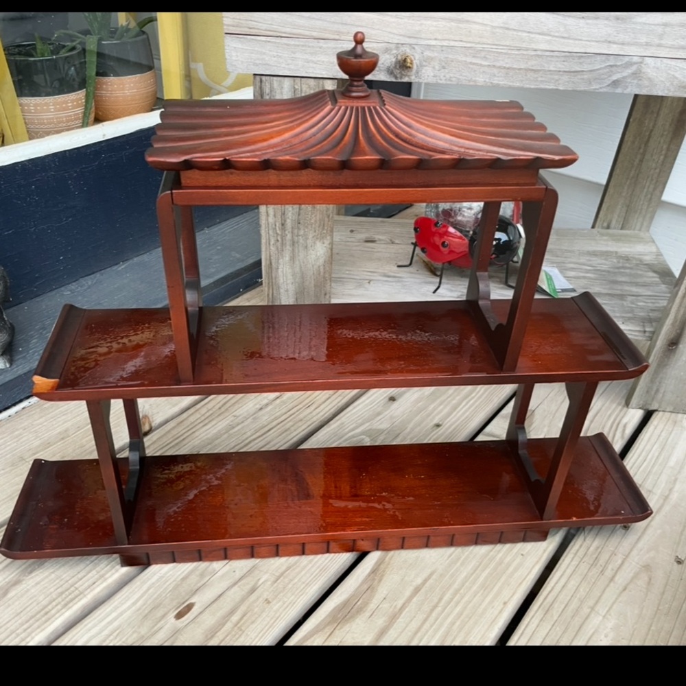 Antique Rare Pagoda Wall Shelf Asian Grandmillennial Wall Shelf